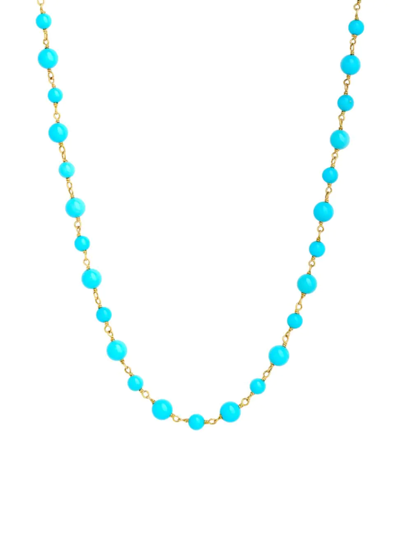 Syna Women's Mogul 18k Gold & Turquoise Long Beaded Necklace