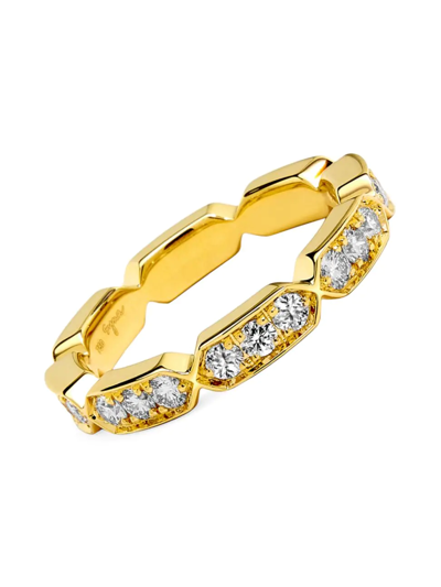 Syna Women's Hex 18k Gold & Diamond Ring