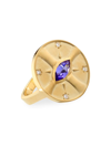 Elizabeth Moore Women's Eye Of The Sun 14k Yellow Gold, Tanzanite, & Diamond Ring