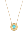 Elizabeth Moore Women's 14k Yellow Gold & Turquoise Heart Pendant Necklace