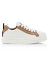 Chloé Lauren Sneakers In White And Beige Leather