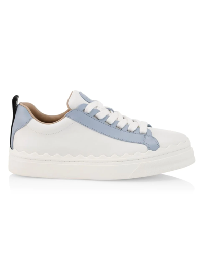 Chloé Lauren Leather Sneakers In White
