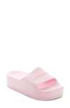 Balenciaga Mono Logo-embossed Rubber Platform Slides In Light Pink