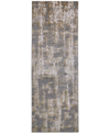 Simply Woven Waldor R3969 2'10" X 7'10" Runner Area Rug In Gray/gold-tone