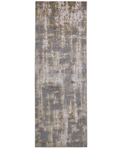 Simply Woven Nook Noo3969 2'10" X 7'10" Runner Area Rug In Gray,gold-tone