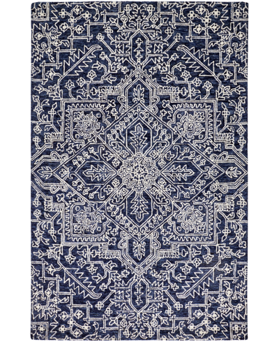 Simply Woven Belfort R8778 5' X 8' Area Rug In Blue,ivory