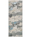 Simply Woven Azure R3525 2'10" X 7'10" Runner Area Rug In Silver-tone