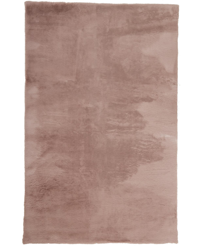 Simply Woven Luxe Velour R4506 6'7" X 9'6" Area Rug In Pink