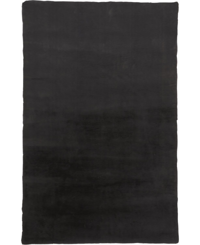 Simply Woven Luxe Velour R4506 6'7" X 9'6" Area Rug In Black