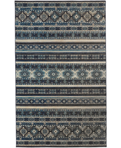 Simply Woven Walker Wal39at 6'5" X 9'6" Area Rug In Blue,gray