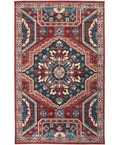 Simply Woven Walker Wal39cd 7'9" X 10'6" Area Rug In Red,blue