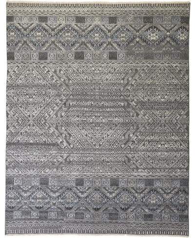 Simply Woven Esther Est6495 3'6" X 5'6" Area Rug In Gray,blue