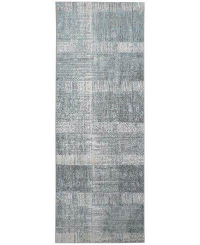 Simply Woven Azure R3413 2'10" X 7'10" Runner Area Rug In Silver-tone