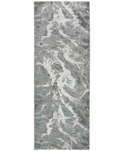 Simply Woven Azure R3539 2'10" X 7'10" Runner Area Rug In Silver-tone