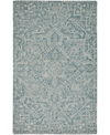 Simply Woven Belfort R8778 2' X 3' Area Rug In Teal/ivory