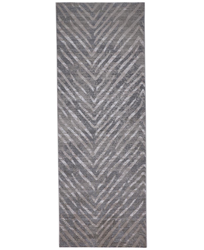 Simply Woven Waldor R3968 2'10" X 7'10" Runner Area Rug In Gray