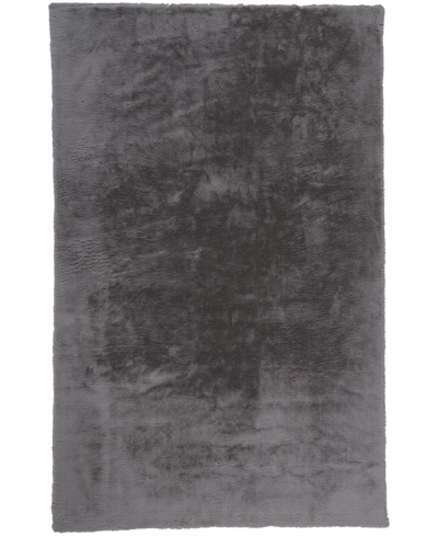 Simply Woven Luxe Velour R4506 6'7" X 9'6" Area Rug In Gray