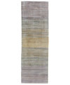 Simply Woven Milan R6488 2'6" X 10' Runner Area Rug In Purple