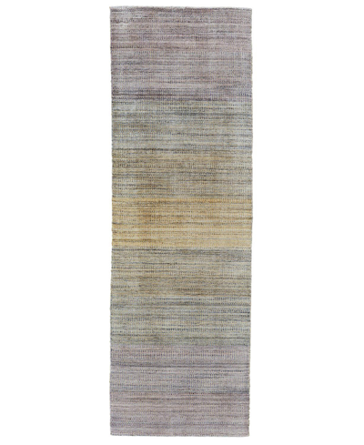 Simply Woven Milan R6488 2'6" X 10' Runner Area Rug In Purple