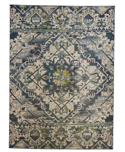Simply Woven Foster R3760 6'5" X 9'6" Area Rug In Teal