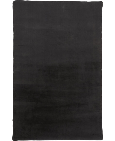 Simply Woven Luxe Velour R4506 3' X 5' Rectangle Area Rug In Black