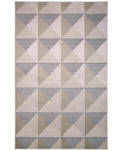 Simply Woven Micah R3044 6'7" X 9'6" Area Rug In Gray
