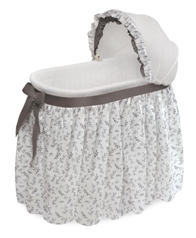 Badger Basket Wishes Oval Bassinet - Full Length Skirt In Gray