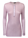 TOM FORD GLOSSY FINE RIBBED CASHMERE TOP