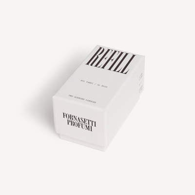 Fornasetti Set Of Two Refill Scented Candle Al Buio E Sul Tardi - Fragrance Frutto Proibito In White