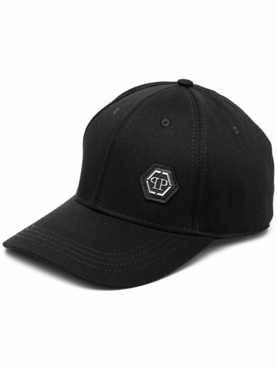 Philipp Plein Hexagon Patch Baseball Cap In Black