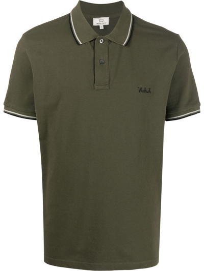Woolrich Monterey Logo-embroidered Polo Shirt In Green