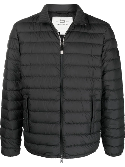Woolrich Zipped Padded Jacket In Black
