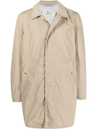 Woolrich Mid-length City Carcoat In Oak