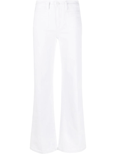 Paige Amber Straight-leg Mid-rise Stretch-denim Jeans In White