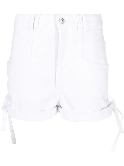 Isabel Marant Naesqui High-rise Roll Hem Denim Shorts In White