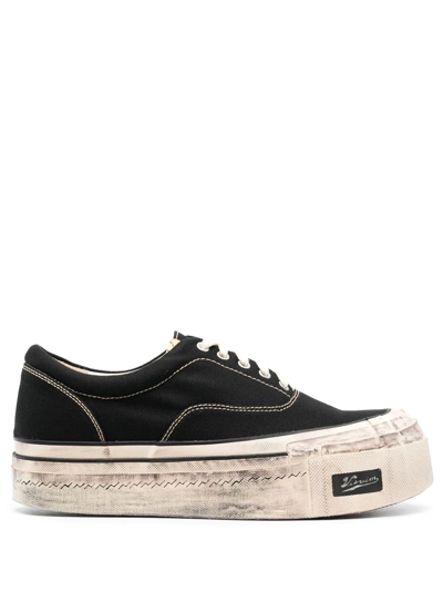 Visvim Logan Deck Ii G.patten Distressed Canvas Sneakers In Visvim Logan Deck Ii G.patten Distressed Canvas Sneakers In