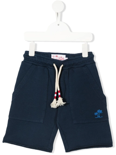 Mc2 Saint Barth Kids' Drawstring Cargo Shorts In Blue