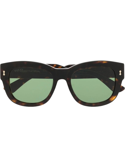 Gucci Rectangular-frame Tortoiseshell Sunglasses In Brown