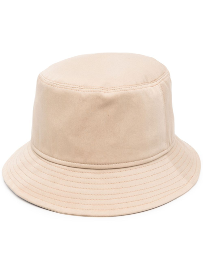 Borsalino Logo-patch Bucket Hat In Neutrals