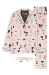 Pj Salvage Flannel Pajamas With Headband In Pink