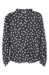 Nordstrom Cristina Martinez Mesh Top In Black Sprinkle Dot