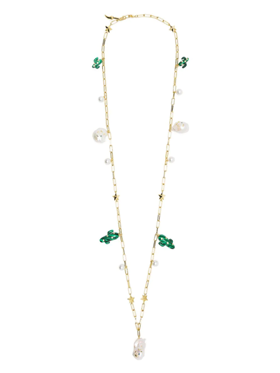 Eshvi Cactus-charm Necklace In Gold