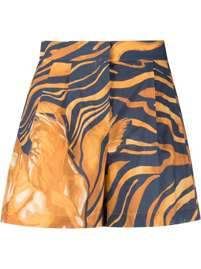 Alberta Ferretti Swirl Print Shorts In Gelb