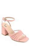 Journee Collection Shillo Pleated Sandal In Rose