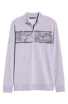 Travismathew Floaties Quarter Zip Pullover In Heather Mulled Grape