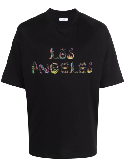 Opening Ceremony Los Angeles Floral Graphic Cotton T-shirt In Black