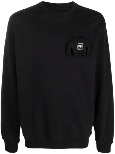 Opening Ceremony Sweatshirt-motif Crewneck Sweatshirt In Black Blac