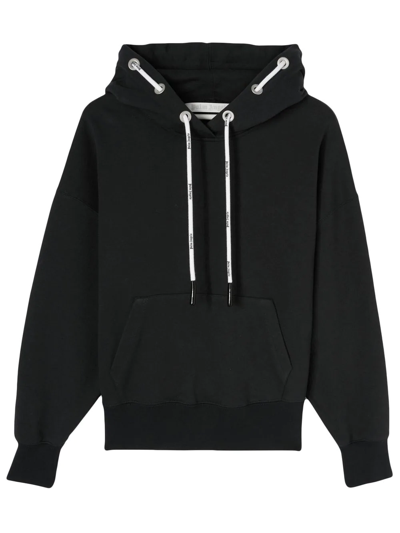 Palm Angels Cord Drawstring Hoodie In Black