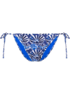 La Doublej Graphic-print String Bikini Bottoms In Blau