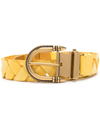 ETRO METAL-PRONG WOVEN LEATHER BELT